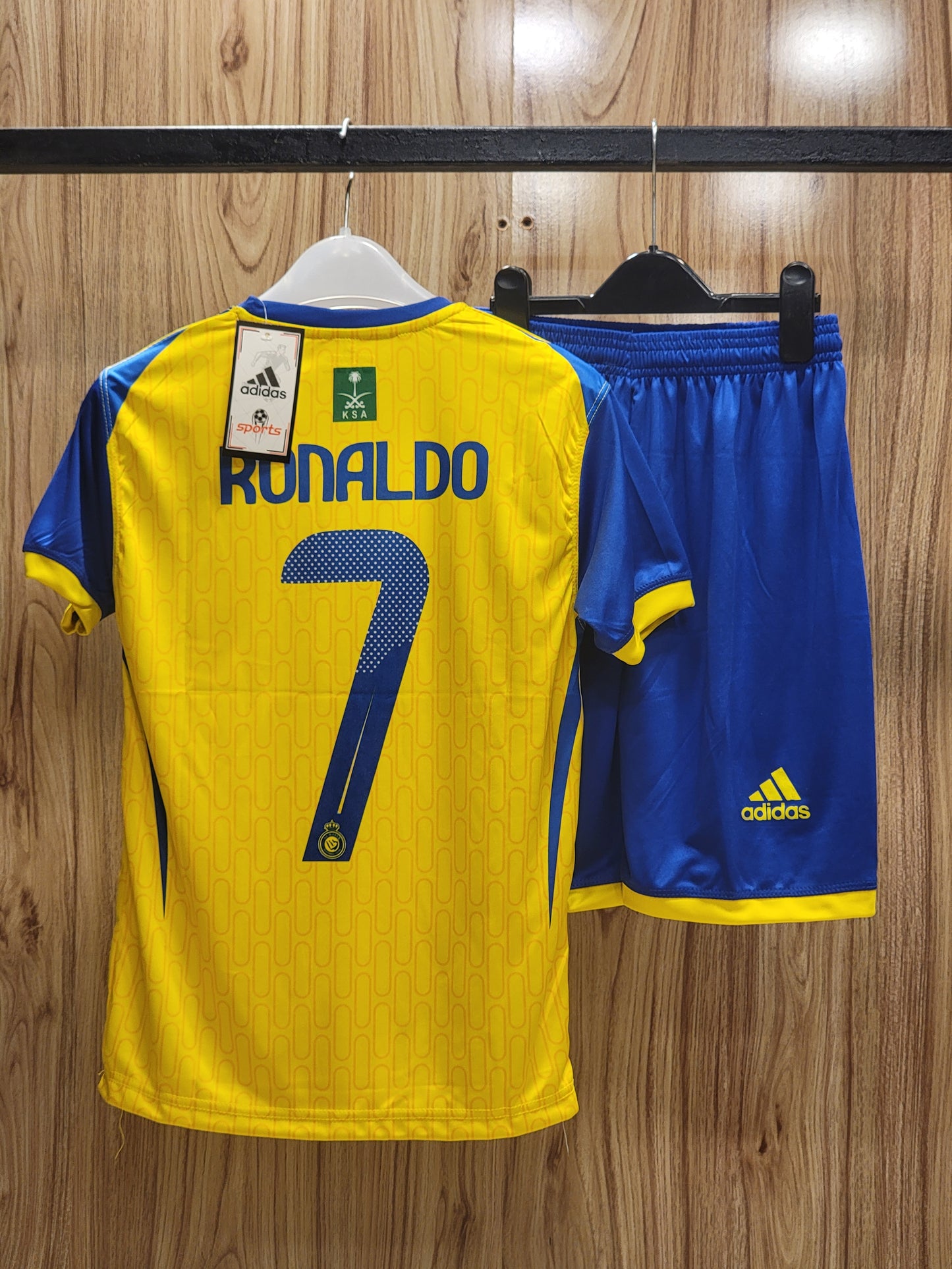 KIDS FOOTBALL JERSEYS (KIT+Shorts)  K.A.F.D ( Ronaldo 7 )