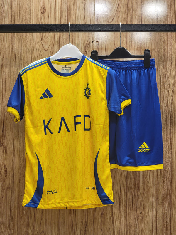 KIDS FOOTBALL JERSEYS (KIT+Shorts)  K.A.F.D ( Ronaldo 7 )